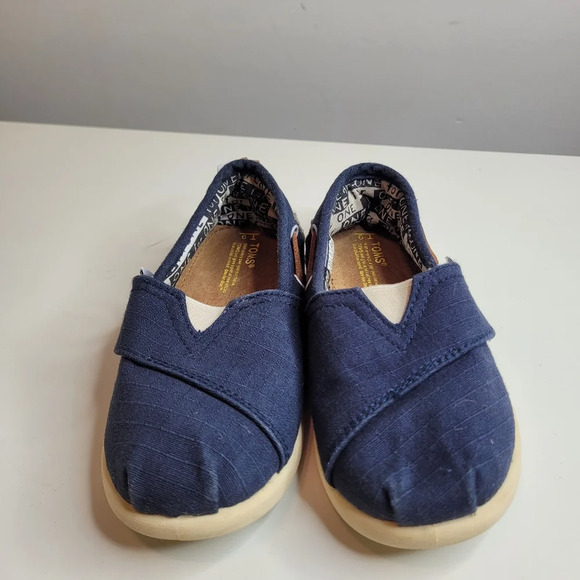 Toms Navy Blue Tiny Alpargata Slip On Shoes Size Girl's 9 Toddler - Picture 5 of 10